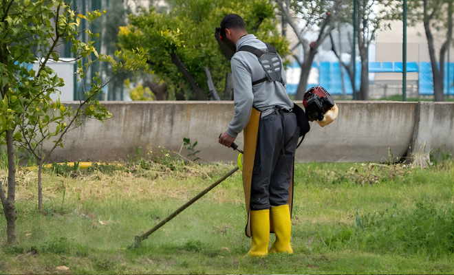 Capina química em área externa controle de vegetação