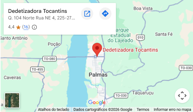 Mapa localização dedetizadora Araguaia Palmas Tocantins